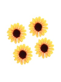 SET 4 YELLOW SUNFLOWERS DIA 10CM X 1.5CM
