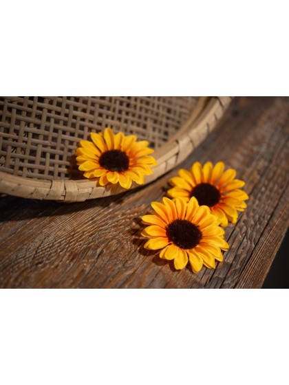 SET 4 SONNENBLUMEN GELB DIA 10CM X 1.5CM