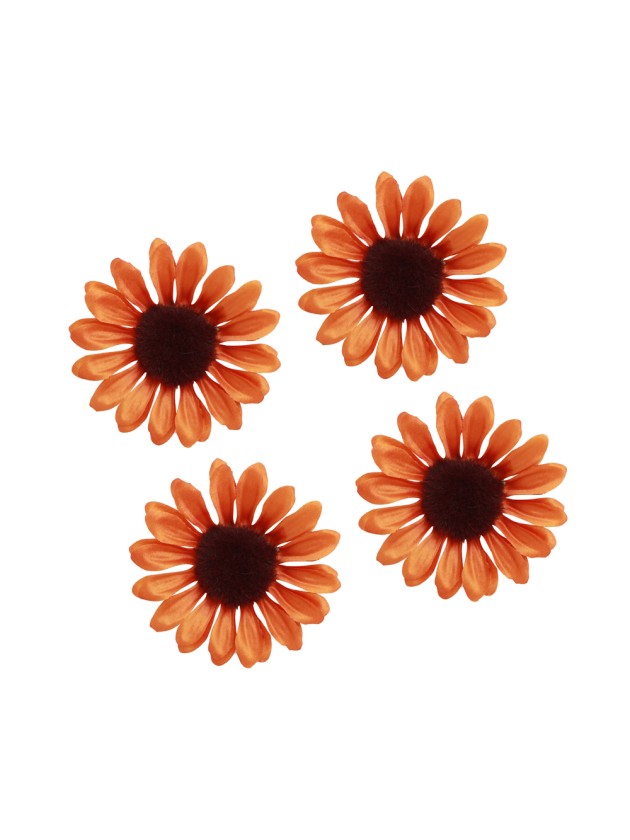 SET 4 ORANGE SUNFLOWERS DIA 10CM X 1.5CM