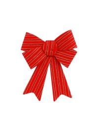 1 PVC BOW WITH RED GOLD GLITTERS 18CM X 4CM X 25CM