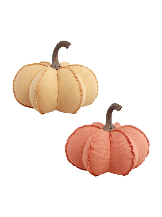 FABRIC PUMPKIN 2 ASSORTED COLORS DIA 19CM X 18CM