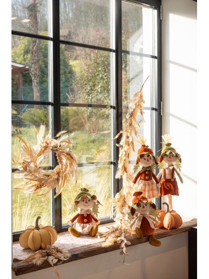 VOGELSCHEUCHESTOFF LEAFY DEBOUT 2 ASSORTIS 13CM X 10CM X 60CM