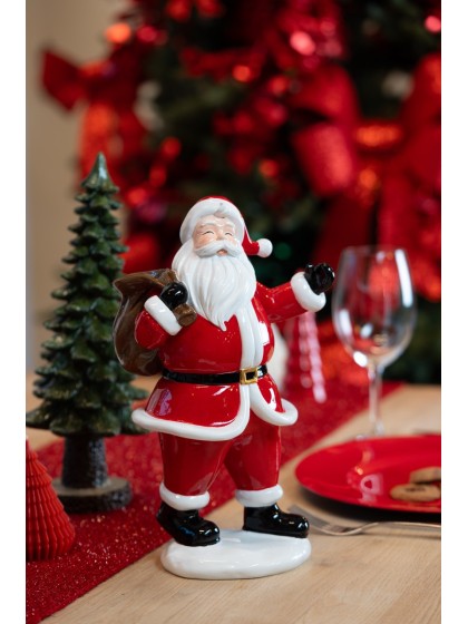 RESIN SANTA WITH SACK 18CM X 14CM X 30CM