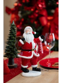 PERE NOEL RESINE AVEC SA HOTTE 18CM X 14CM X 30CM