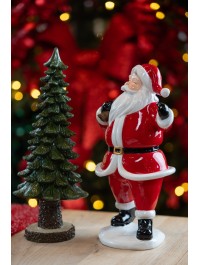 PERE NOEL RESINE AVEC SA HOTTE 18CM X 14CM X 30CM