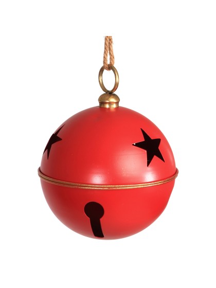 GRELOT METAL ROUGE ET OR DIA 30CM X 38CM