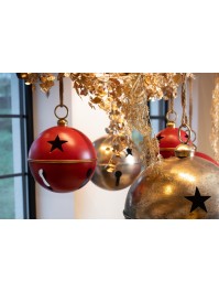 GRELOT METAL ROUGE ET OR DIA 30CM X 38CM