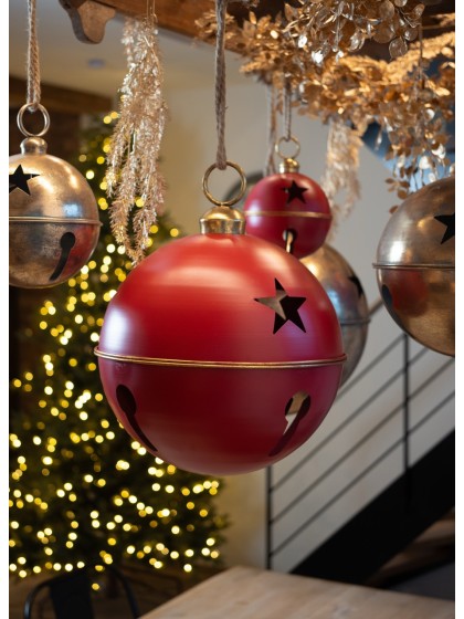 GRELOT METAL ROUGE ET OR DIA 45CM X 52CM