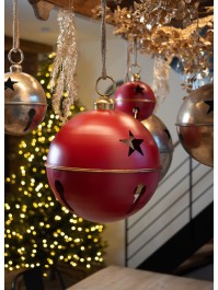 RED AND GOLD METAL BELL DIA 45CM X 52CM
