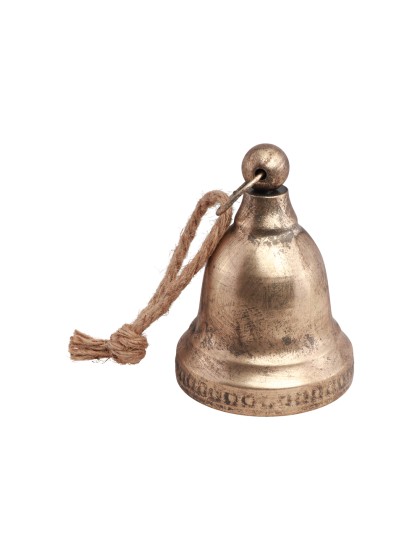 GOLD METAL BELL DIA 10CM X 13.5CM