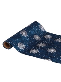 TISCHLÄUFER FROSTY NIGHT BLAU CELESTE / PLATIN 28CM X 3M
