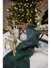 CHEMIN DE TABLE SNOW DUST VERT FIR 28CM X 3M