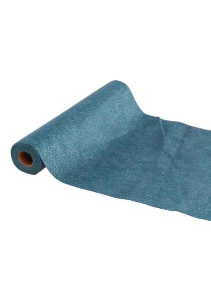 NIGHT BLUE SNOW DUST TABLE RUNNER 28CM X 3M