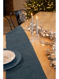 CHEMIN DE TABLE SNOW DUST BLEU CELESTE 28CM X 3M