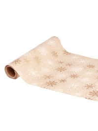 CHEMIN DE TABLE SNOW MIST BLANC/OR 28CM X 3M