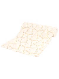 TISCHLÄUFER MY COZY TREE PAILLETTEN GOLD WEISS 28CM X 3M