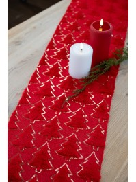 GOLD WHITE MY COZY TREE TABLE RUNNER 28CM X 3M