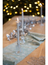 TISCHLÄUFER SAMT THORN WINTER NIGHT BEDRUCKT WEISS 28CM X 3M