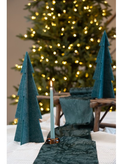 CHEMIN DE TABLE VELOURS PINE CONE VERT/VERT CLAIR 28CM X 3M