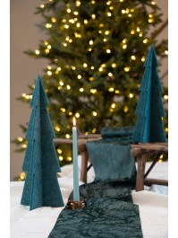 CHEMIN DE TABLE VELOURS PINE CONE VERT/VERT CLAIR 28CM X 3M