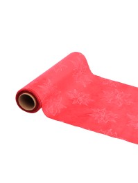 CHEMIN DE TABLE VELOURS POINSETTIA ROUGE/ROUGE CLAIR 28CM X 3M