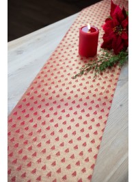 CHEMIN DE TABLE XMAS FAIRY REVERSIBLE ROUGE/OR 28CM X 3M
