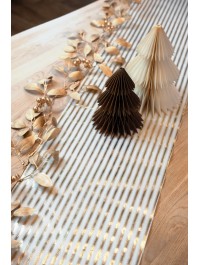 CHEMIN DE TABLE VELOURS XMAS BEAM BLANC/OR 28CM X 3M
