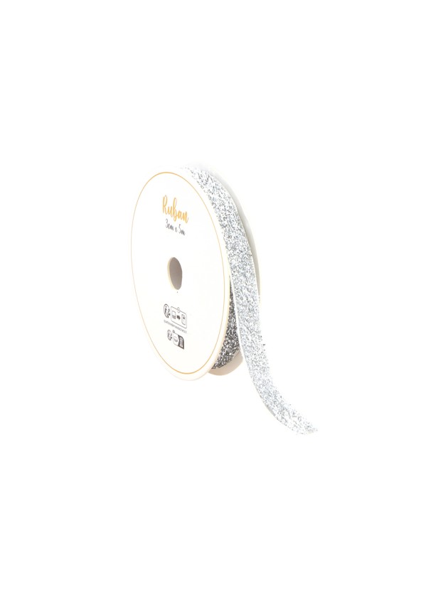 BAND PAILLETTE SILBER 10MM X 3M