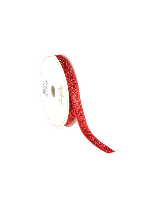 RUBAN PAILLETTE ROUGE 10MM X 3M