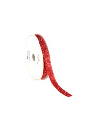 RED GLITTER RIBBON 10MM X 3M