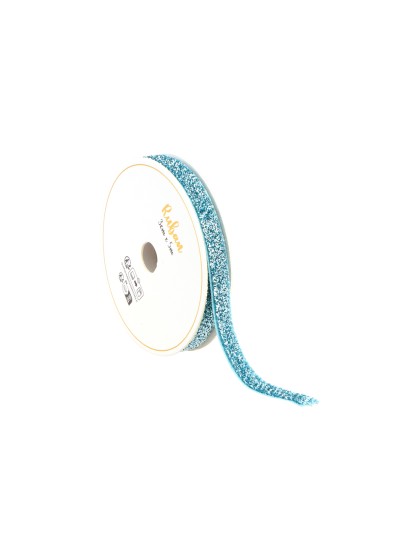 RUBAN PAILLETTE BLEU POLAIRE 10MM X 3M