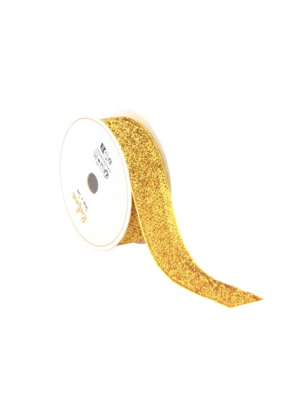 GOLD GLITTER RIBBON 25MM X 3M