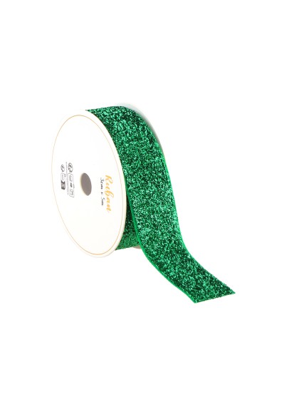 RUBAN PAILLETTE VERT 25MM X 3M