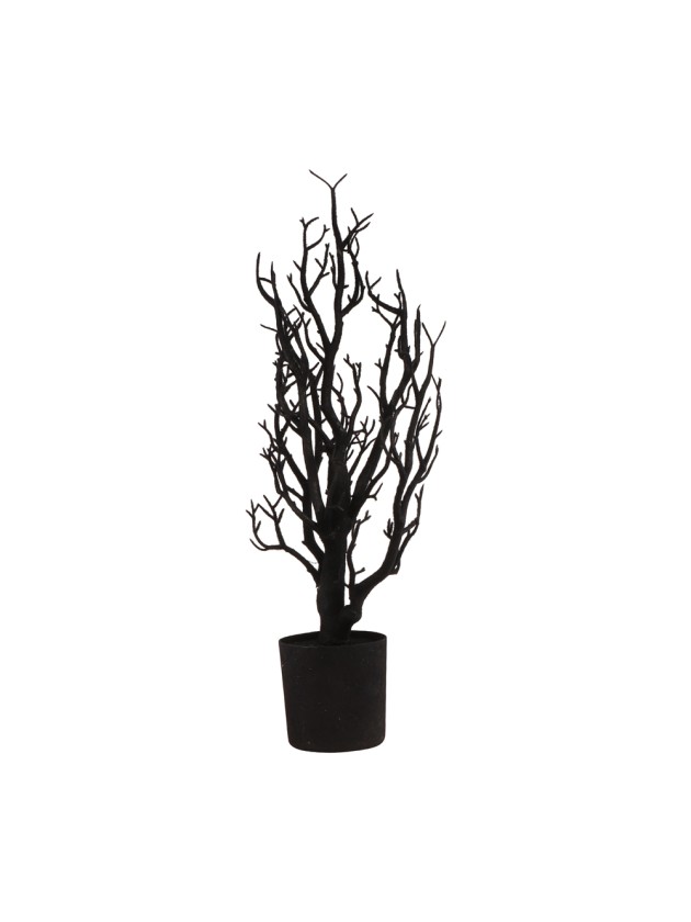BLACK FLOCKED TREE DIA 9CM X 53CM