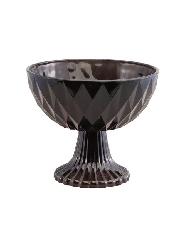 BLACK GLASS BOWL DIA 17.5CM X 15CM
