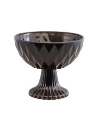 BLACK GLASS BOWL DIA 17.5CM X 15CM