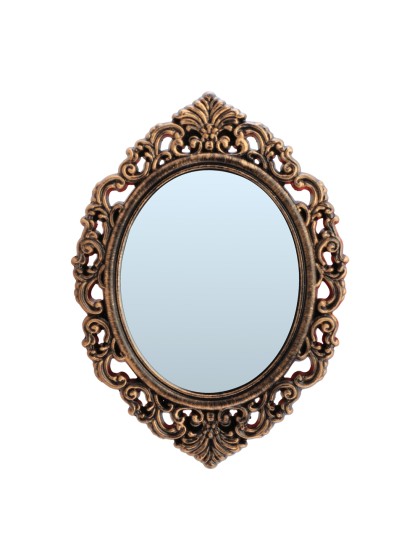 BLACK AND BRONZE ANTIQUE MIRROR 29CM X 40CM X 1.5CM