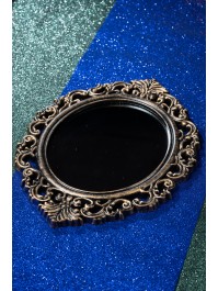 BLACK AND BRONZE ANTIQUE MIRROR 29CM X 40CM X 1.5CM