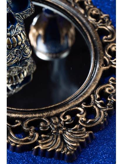 BLACK AND BRONZE ANTIQUE MIRROR 29CM X 40CM X 1.5CM
