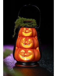 LATERNE KÜRBISSE SUPERPOSEES MIT LED 10.5CM X 9CM X 16CM