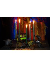 CHANDELIER RESINE BRANCHE D\'ARBRE ET CORBEAU NOIR 42CM X 10CM X 18CM