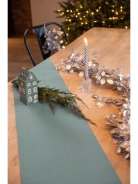 SILVER SPARKLE ARCTIC BLUE VELVET TABLE RUNNER 28CM X 3M