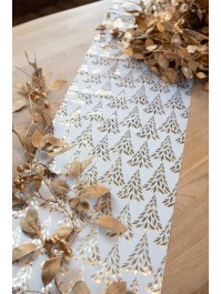 GUIRLANDE FEUILLES DE LAURIER DOREES AVEC BAIES 150CM X 20CM X 1CM