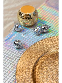 GOLD PARTY BALL STYLE CHARGER PLATE DIA 33CM