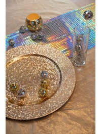 GOLD PARTY BALL STYLE CHARGER PLATE DIA 33CM