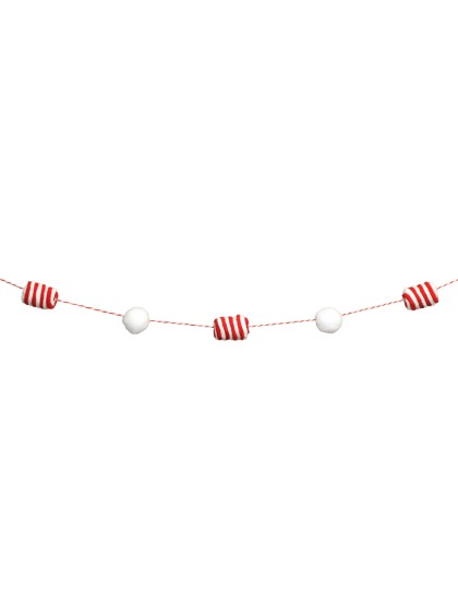 GUIRLANDE POMPOMS CANDY STRIPES 180CM X 3.5CM X 3.5CM