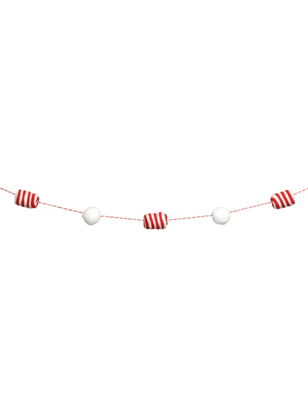 CANDY STRIPES POMPOMS GARLAND 180CM X 3.5CM X 3.5CM