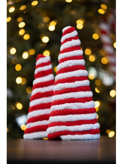 TANNE CONE KUNSTFELL CANDY STRIPES DIA 14CM X 30CM