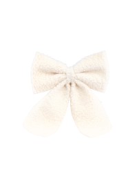 WHITE FUR BOW 29CM X 4CM X 40CM