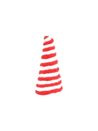 CANDY STRIPES FUR CONE SHAPED TREE DIA 14CM X 25CM